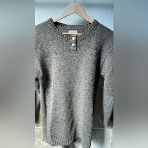Vintage Gray Brown Women's Sweater with Button Details